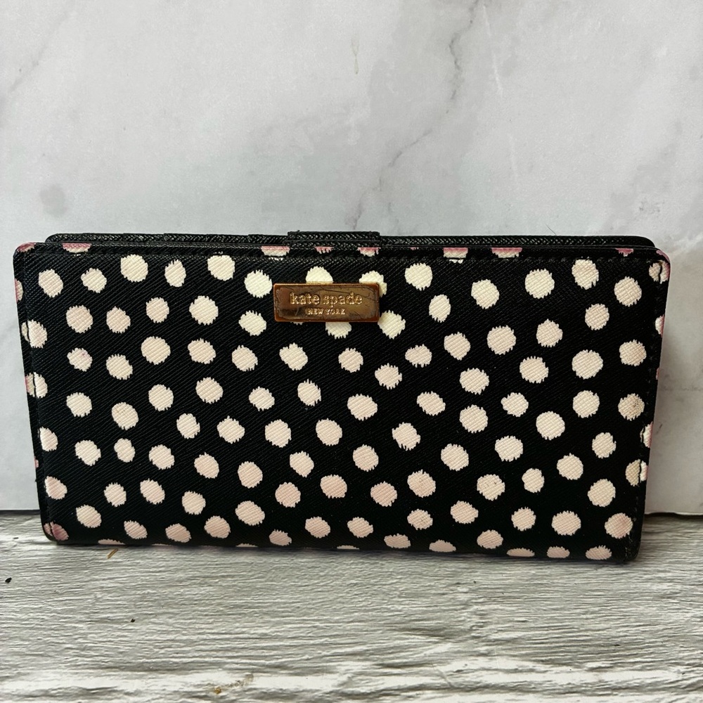 Kate Spade Black & White Polka Dot Bifold Wallet